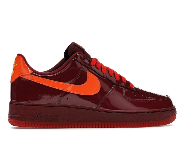 Nike Air Force 1 Low Patent Leather Dark Team Red Safety Orange