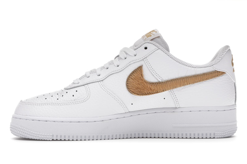 Nike Air Force 1 Low Pony Hair Snakeskin Club Gold