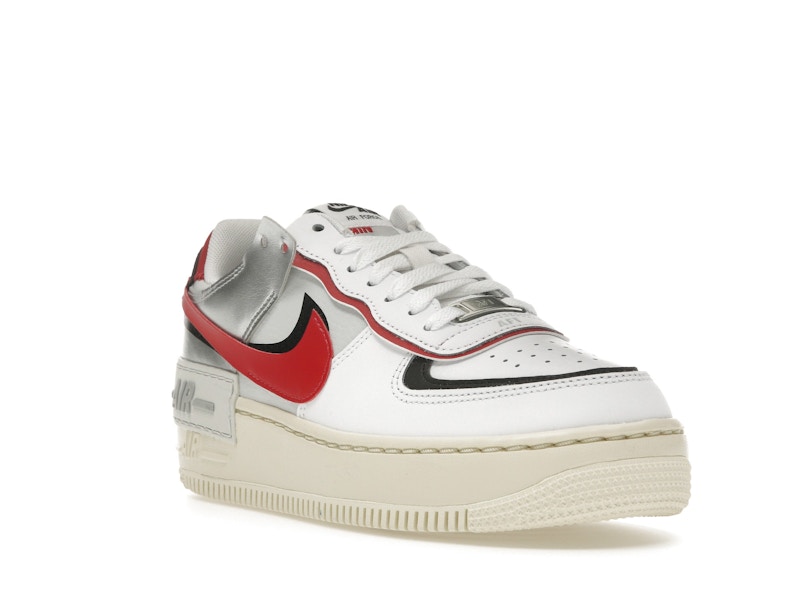 Nike Air Force 1 Low Shadow White Silver Gym Red (Women's)