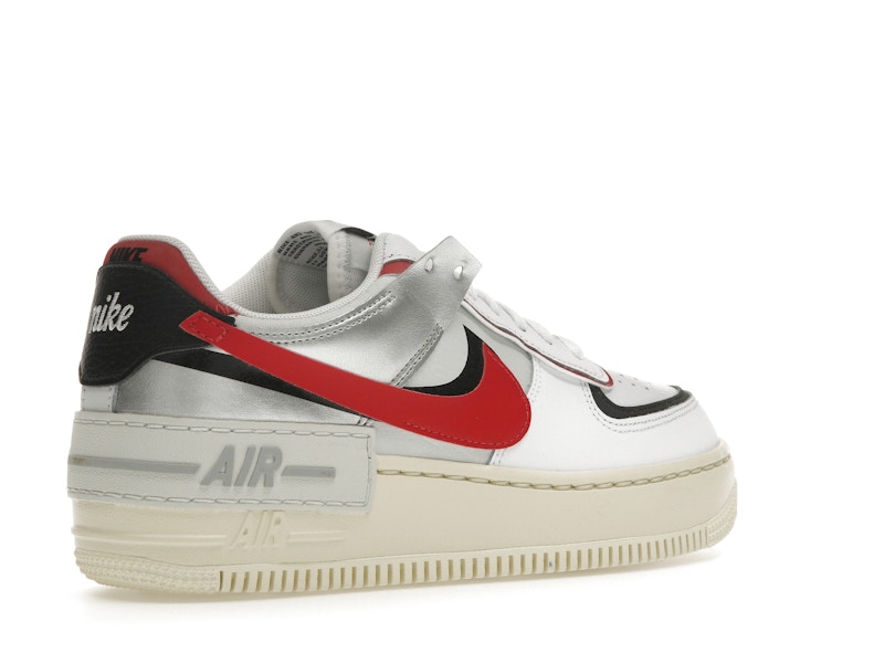 Nike Air Force 1 Low Shadow White Silver Gym Red (Women's)