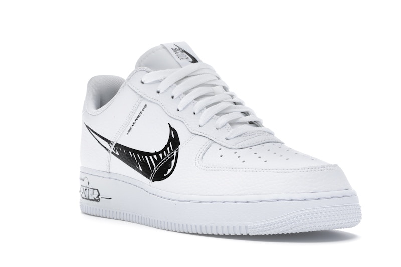 nike air force 1 sketch white black