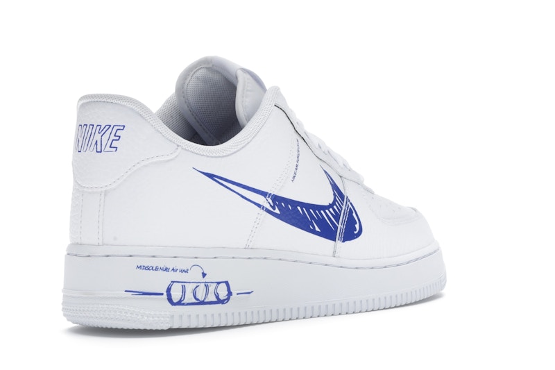 Nike Air Force 1 Low Sketch White Royal - CW7581-100 Nike Air Force 1 Low Sketch White Royal - CW7581-100