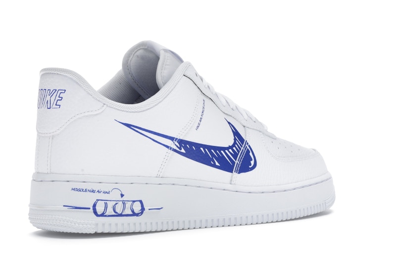 Nike air force 1 sketch white black clearance