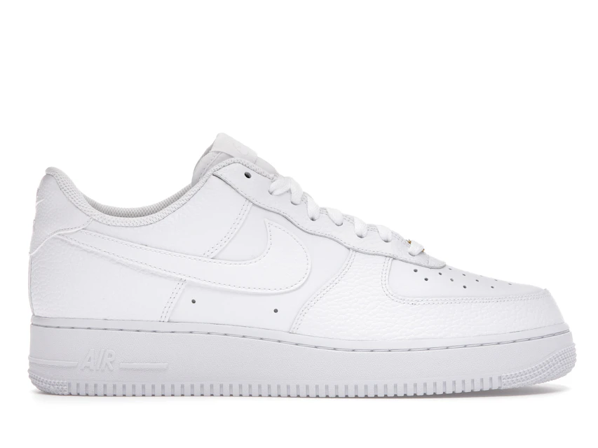 Nike Air Force 1 Low Triple White Tumbled Leather 0