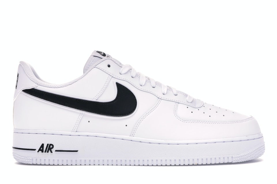white nike air force 1's with black checkmark