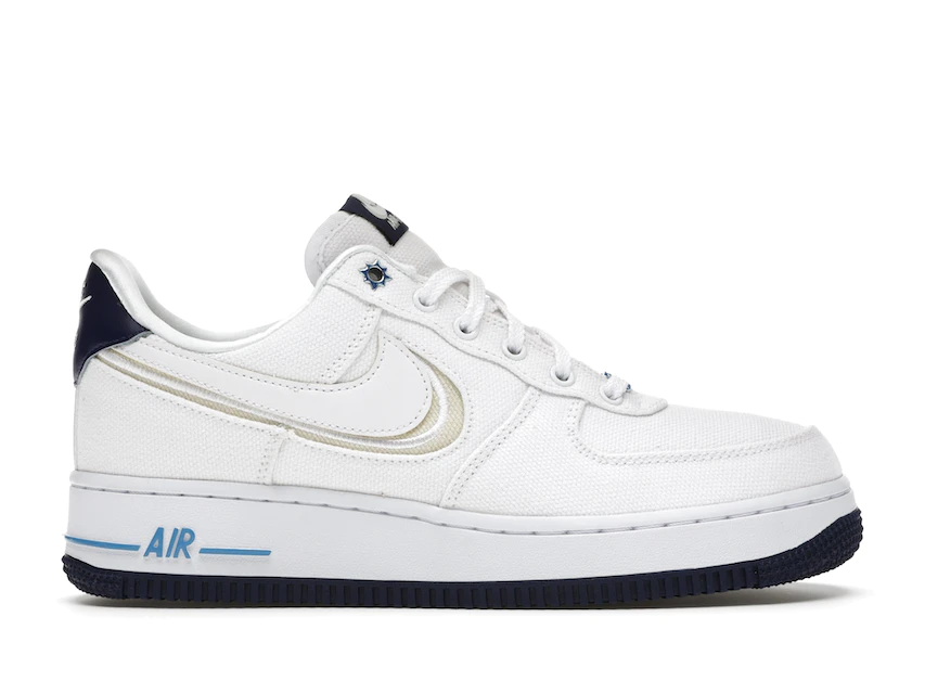 Nike Air Force 1 Low White Canvas Navy Sole 0