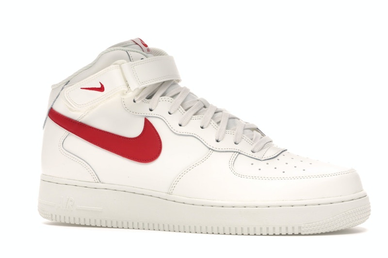 Nike Air Force 1 Mid Sail University Red - 315123-126 Nike Air Force 1 Mid Sail University Red - 315123-126