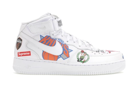Nike Air Force Mid Supreme NBA Blanc Homme Style AQ8017-100 FR