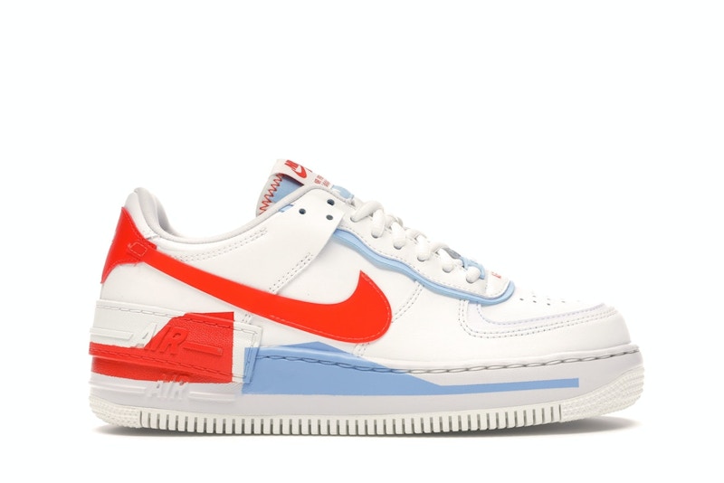 Blue white and 2024 orange air force ones