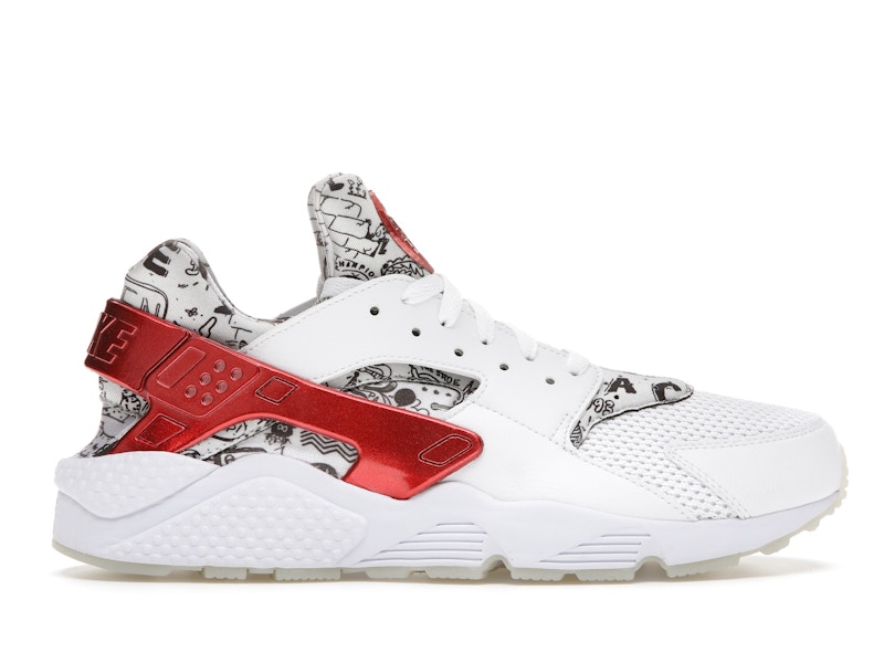 Supreme x nike air huarache run ultra cheap white red