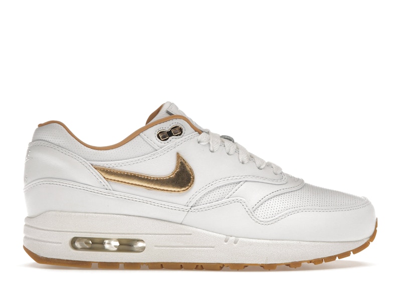 Nike Air Max 1 FB Woven White Metallic Gold Men s 616315 102 US