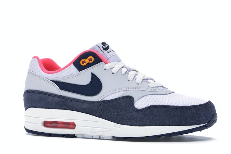 Nike Air Max 1 Pure Platinum Midnight Navy Racer Pink (Women's)