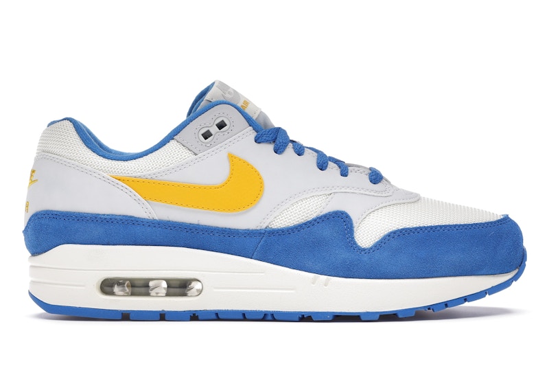 navy blue and yellow air max