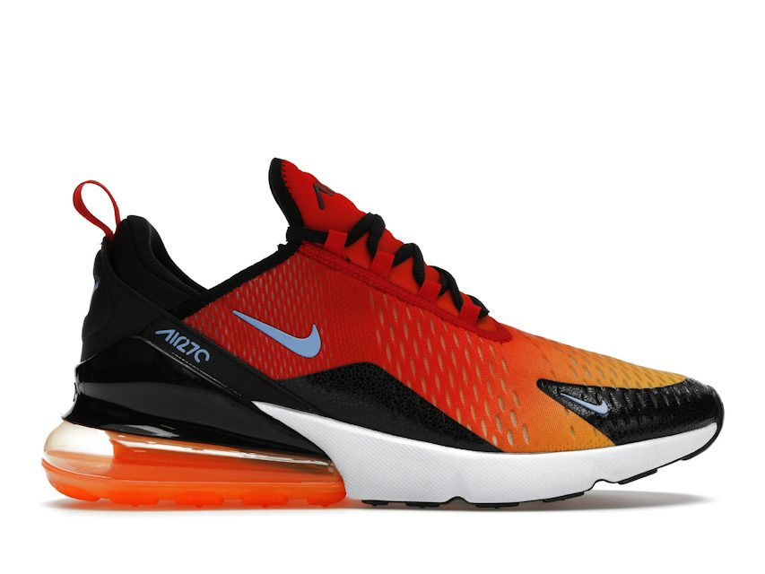 Nike Air Max 270 Sunset Red Mens Running Shoes Black Orange Size 9