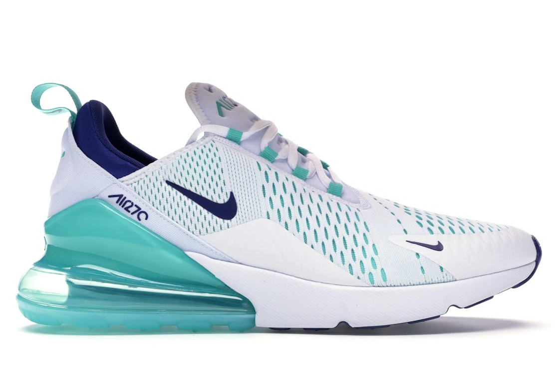 Nike Air Max 270 White Hyper Jade Deep Royal Blue