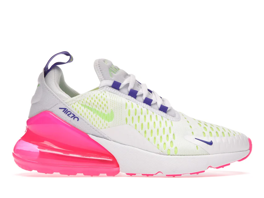 Nike Air Max 270 White Volt Pink Blast Indigo (Women's) 0