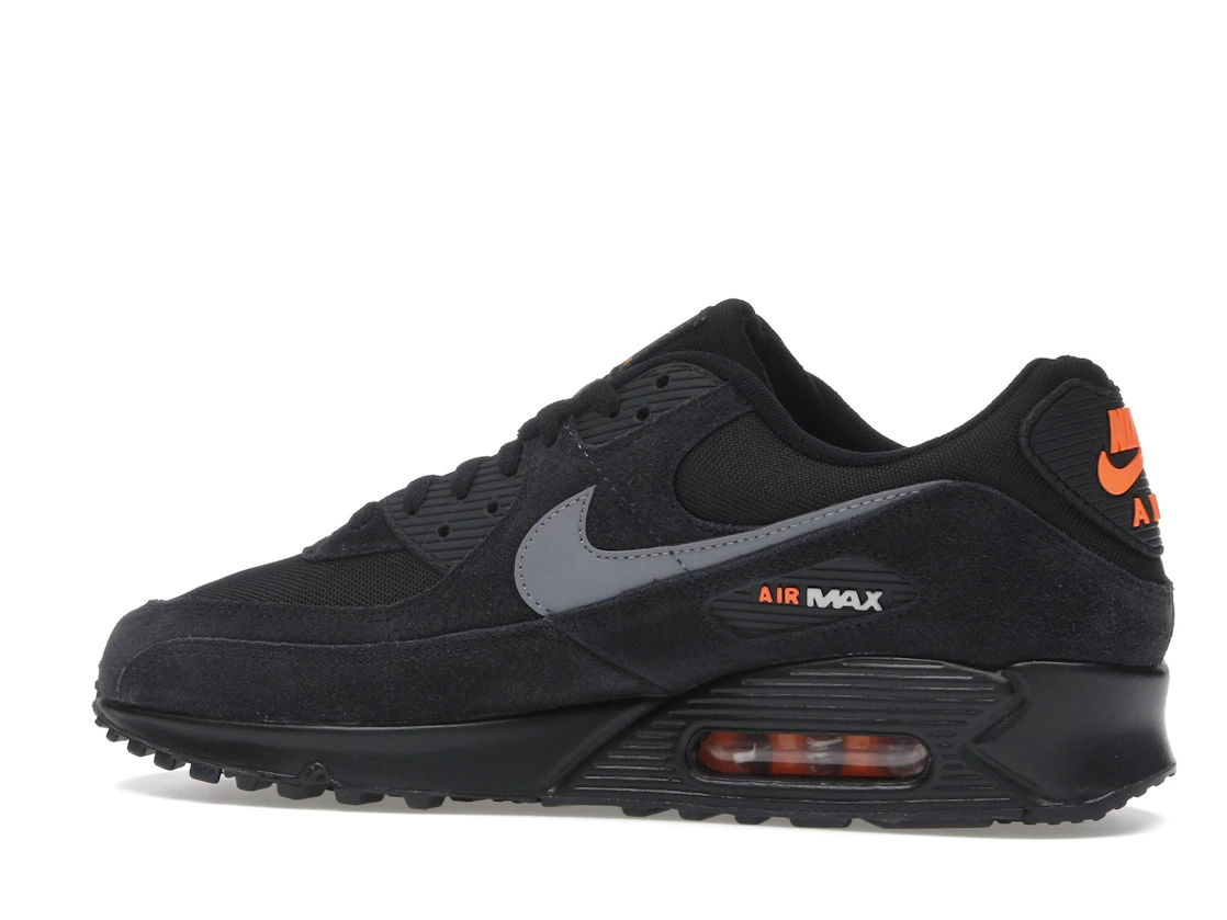 Nike Air Max 90 Black Metallic Cool Grey Orange
