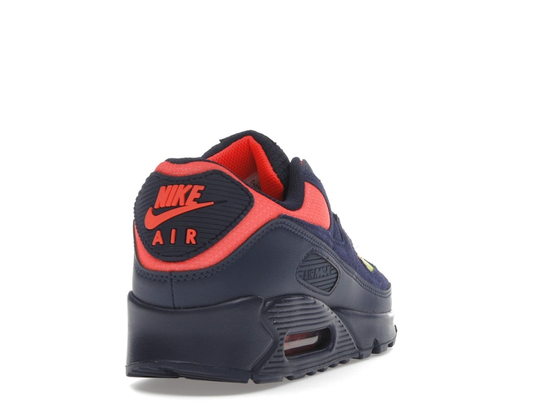 Nike Air Max 90 Blackened Blue Lemon Venom Hyper Crimson Gradient