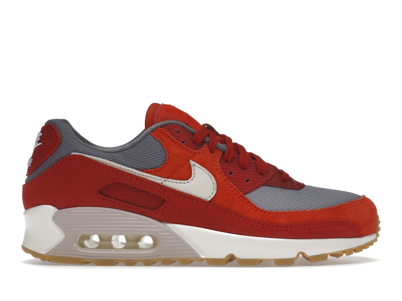 Nike Air Max 90 Premium Gym Red Smoke Grey Gum DH4621 600