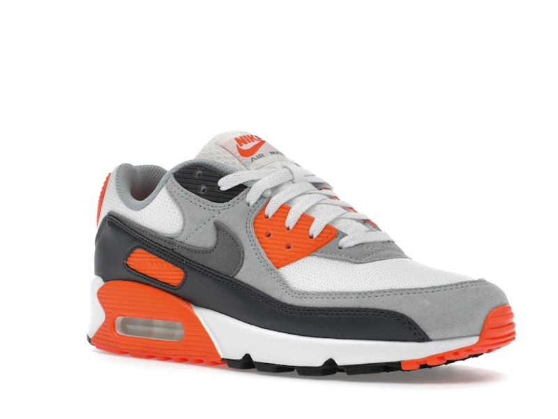 Nike Air Max 90 Summit White Safety Orange Dark Smoke Grey Smoke Grey