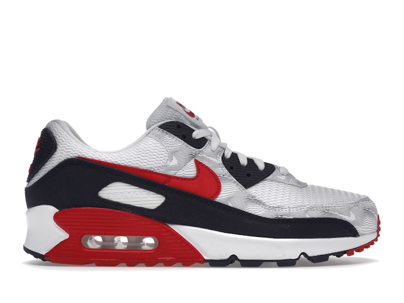 Nike Air Max 90 Topografie WeiB Universitat Rot Herren DJ0639 100 DE