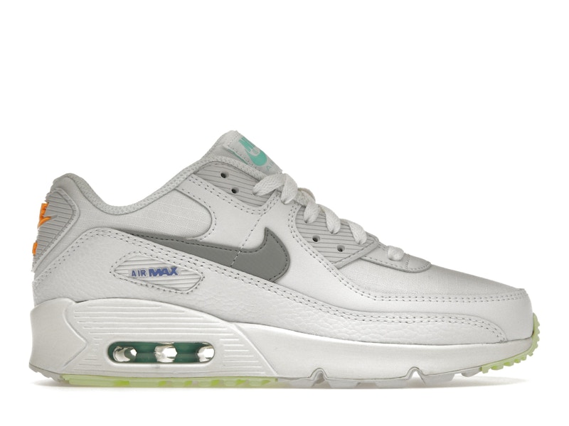 Nike Air Max 90 White Laser Orange Aurora GS Kids CZ5868 100 US