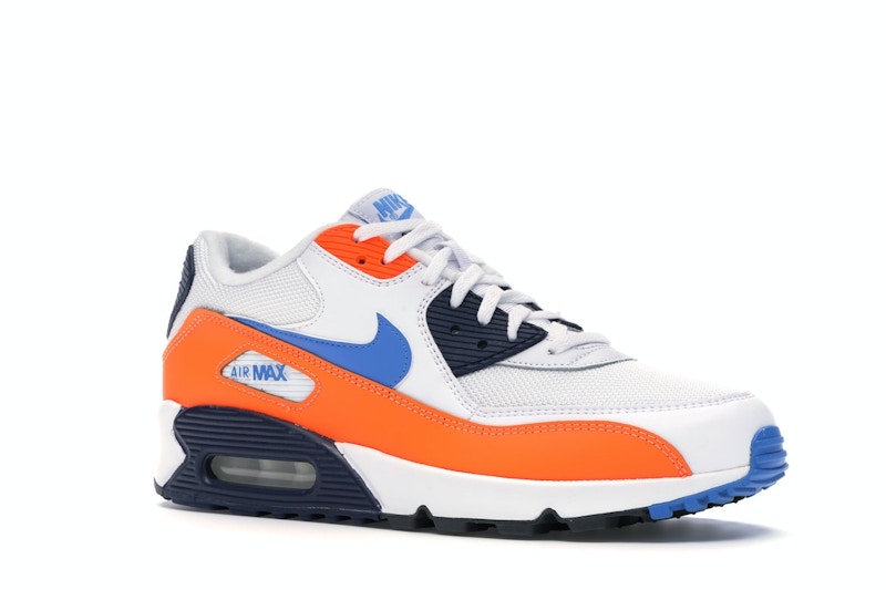 Nike Air Max 90 White Photo Blue Total Orange - AJ1285-104