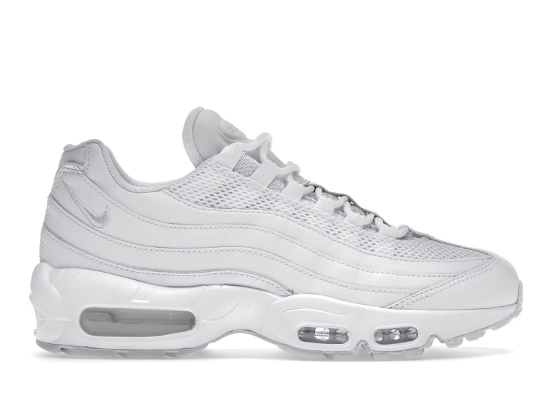 Air max 95 white and silver sale