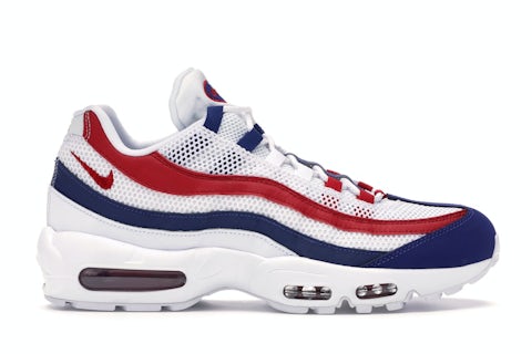 Nike Air Max 95 White Deep Royal Blue Gym Red Men's CJ9926-100 US
