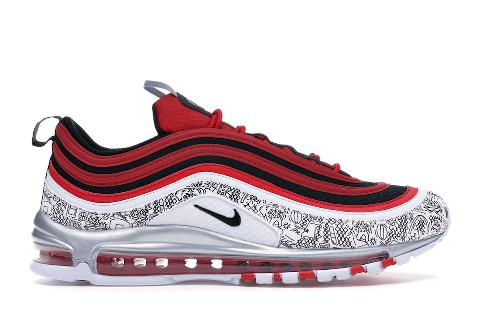 Nike, Shoes, Nike Unisex Kids Air Max 97 Jayson Tatum Silver Red Athletic  Sneaker Size Us 6y
