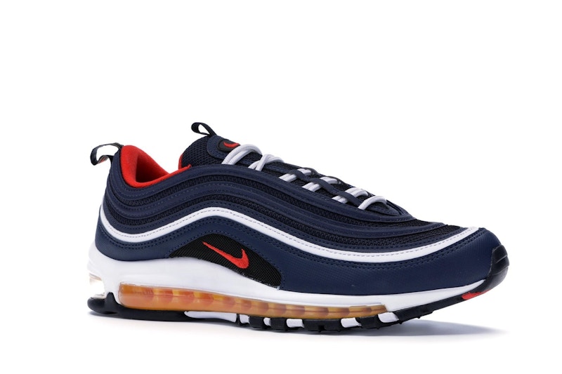 Nike Air Max 97 Midnight Navy Habanero Red - 921826-403 Nike Air Max 97 Midnight Navy Habanero Red - 921826-403