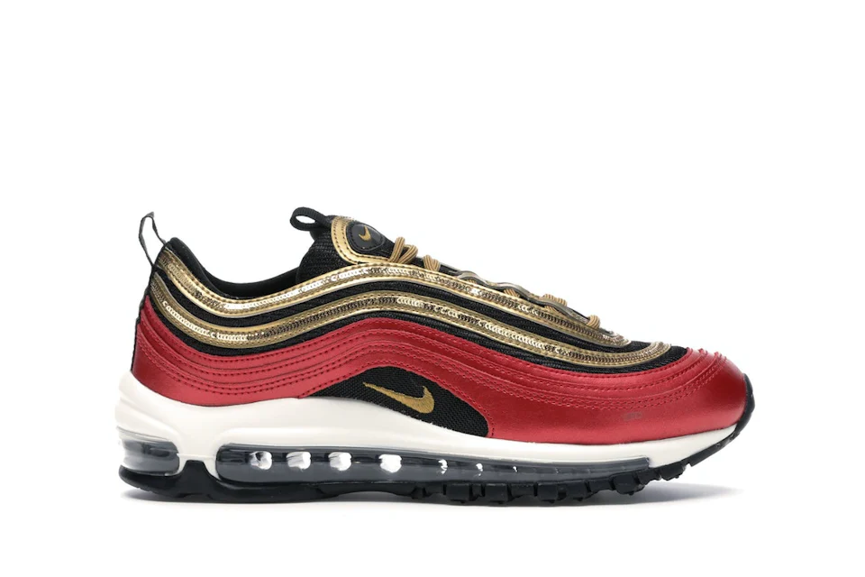 Nike Air Max 97 Red Gold Sequin (Women's) 0