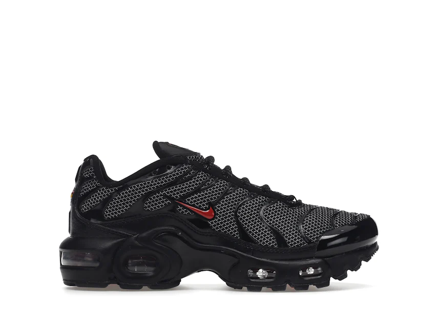 Nike Air Max Plus Black University Red Reflective Silver (GS) 0