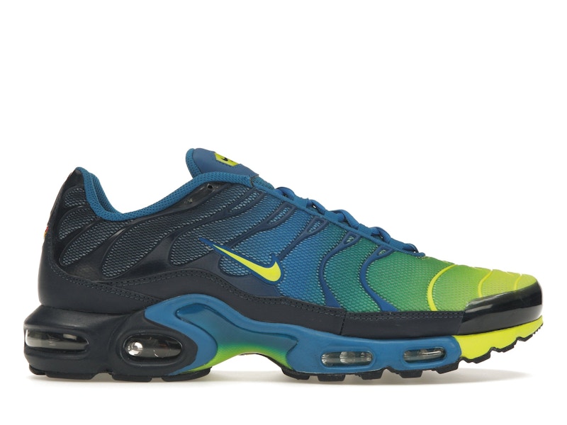 Nike air max plus multicolor gradient in blue on sale green and yellow