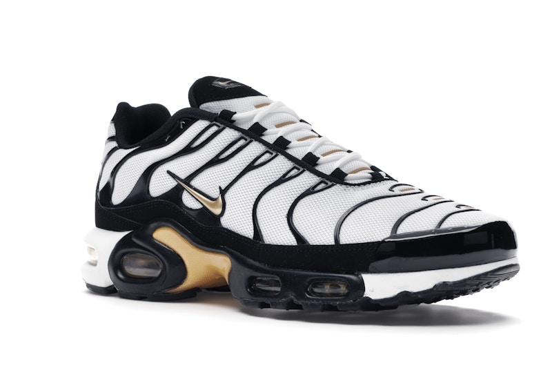 Nike Air Max Plus White Black Metallic Gold