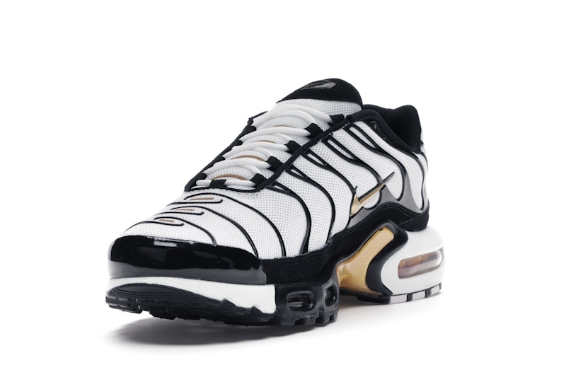 Nike Air Max Plus White Black Metallic Gold