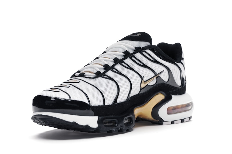 Nike Air Max Plus White Black Metallic Gold