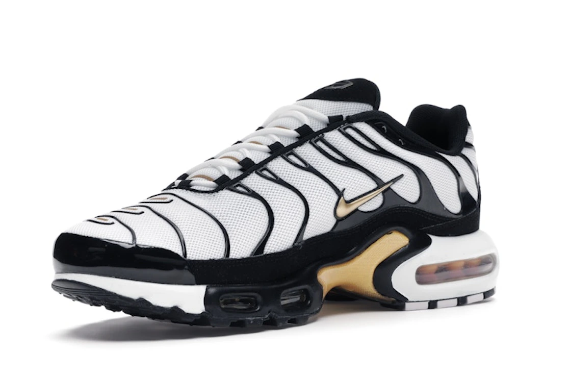 Nike Air Max Plus White Black Metallic Gold