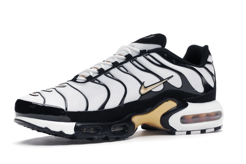 Nike Air Max Plus White Black Metallic Gold