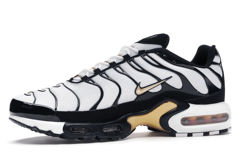 Nike Air Max Plus White Black Metallic Gold