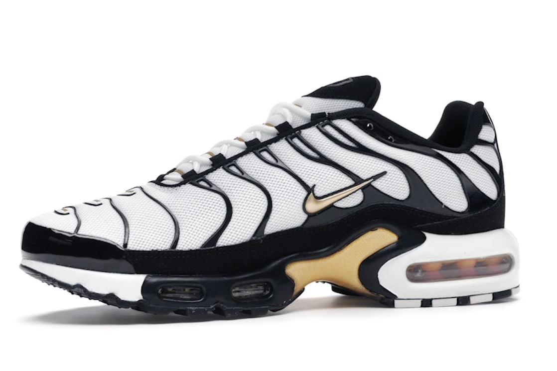Nike Air Max Plus White Black Metallic Gold