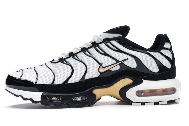 Nike Air Max Plus White Black Metallic Gold