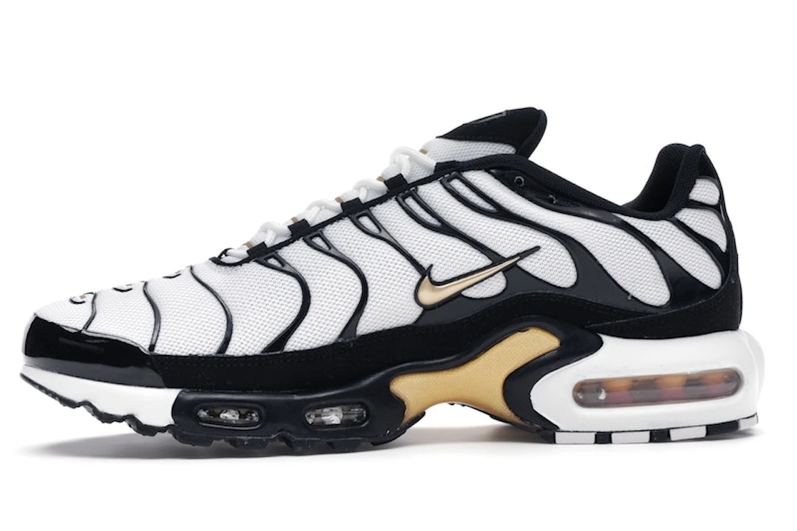 Nike Air Max Plus White Black Metallic Gold