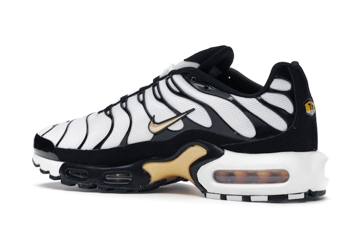 Nike Air Max Plus White Black Metallic Gold