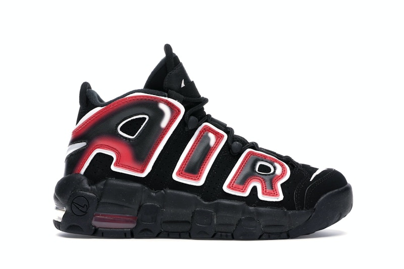 Nike Air More Uptempo Black White Laser Crimson (GS) キッズ ...