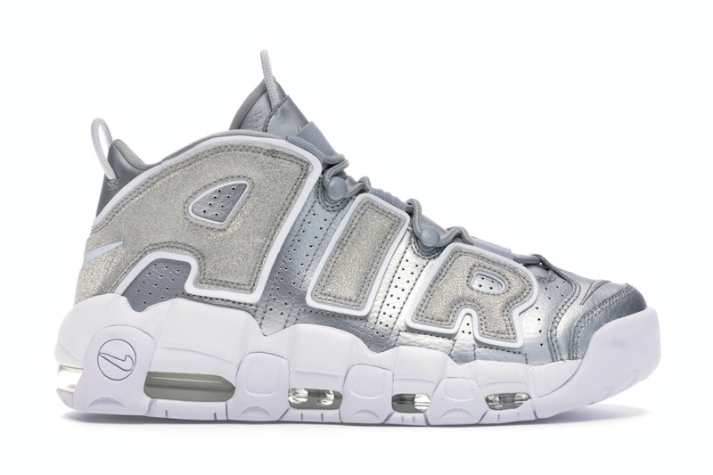 Nike air more uptempo silver store