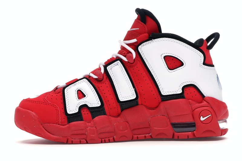Nike air more uptempo university red black white clearance