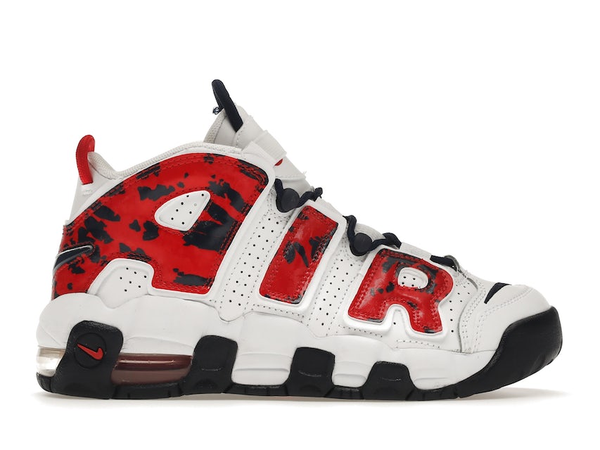 chaussures retro nike nike air more uptempo gs blk/red.