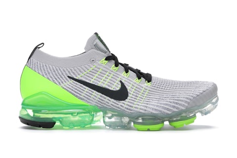 Nike Air VaporMax Flyknit Vast Grey Electric Green Men's