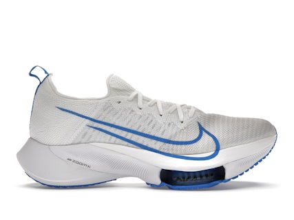 Nike Air Zoom Tempo Next% Flyknit en blanco y azul foto Hombre